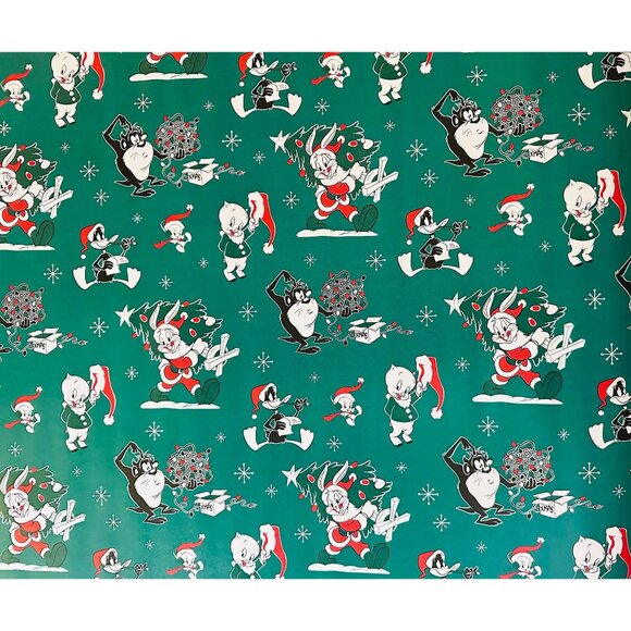 Hallmark Wrapping Paper Christmas Looney Tunes Bugs Bunny Daffy Duck 35 sq ft - Picture 1 of 2